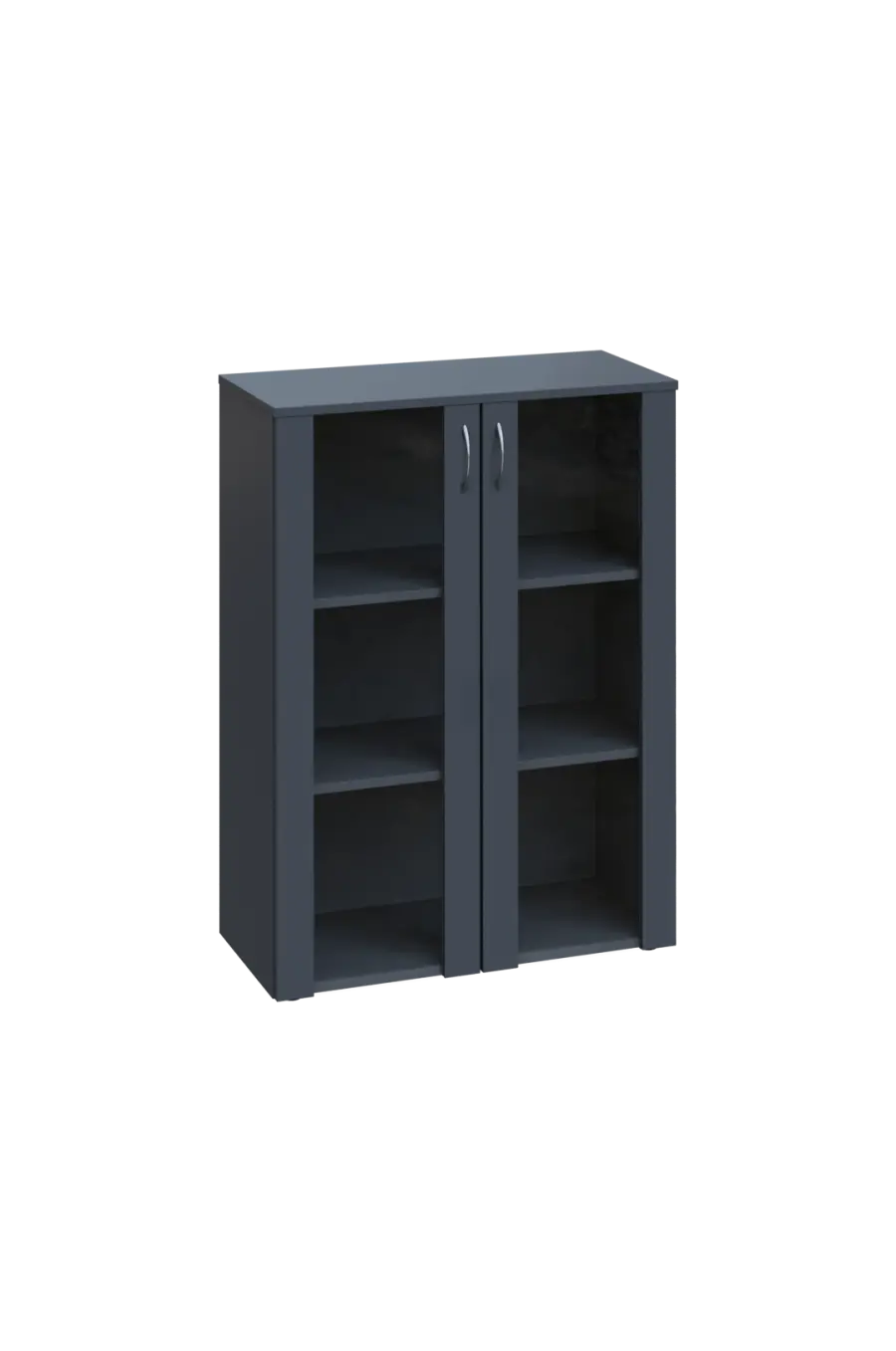 EN 3 - 8S kancelářská skříň, 2-dveřová/prosklená, 1100x800x400, antracit